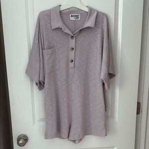 Bucket List Light Purple Button-Up Romper